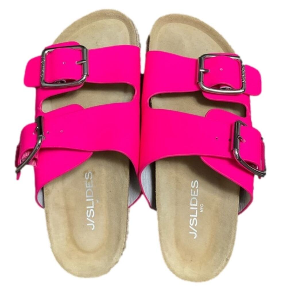 JSlides Women’s Pink Double Strap Sandals Size 8 EUC